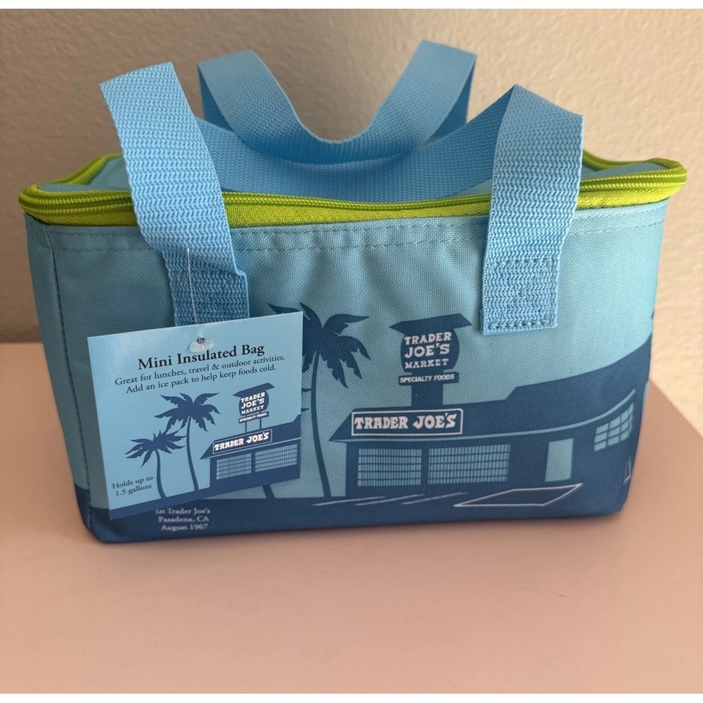 Trader Joe's Mini Insulated Tote Lunch Bag Summer 2025 - Light Blue